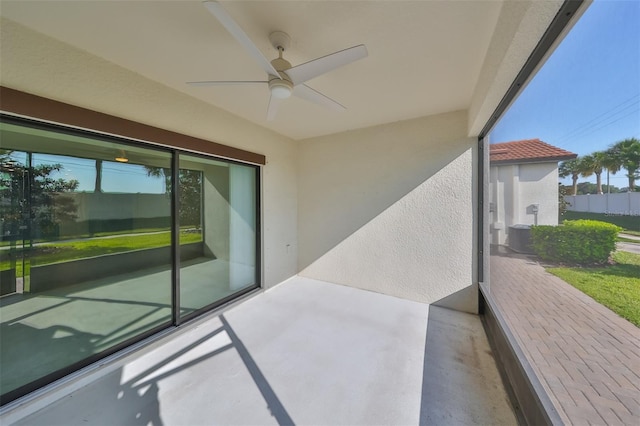 16850 Whisper Elm St, Wimauma, FL 33598 - balcony featuring ceiling fan and central AC