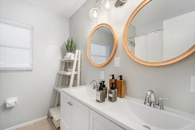 bathroom featuring vanity and tile patterned floors