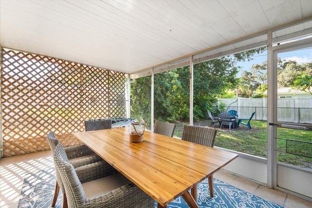 view of sunroom