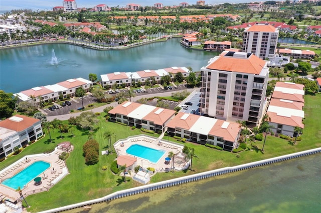 6291 Bahia Del Mar Cir Unit 103, Saint Petersburg, FL 33715 - bird's eye view with a water view and a view of city