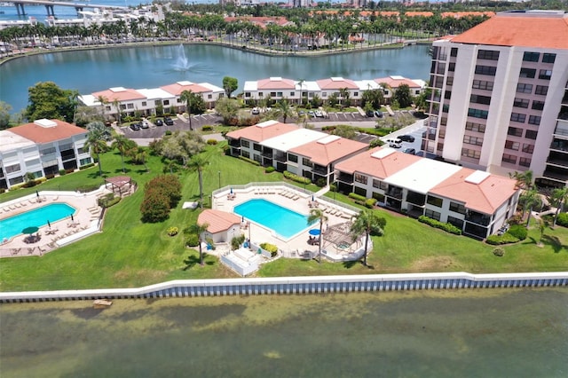 6291 Bahia Del Mar Cir Unit 103, Saint Petersburg, FL 33715 - bird's eye view featuring a water view