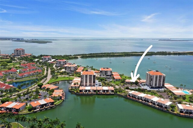 6291 Bahia Del Mar Cir Unit 103, Saint Petersburg, FL 33715 - birds eye view of property featuring a water view