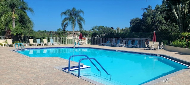 view of pool with a patio area