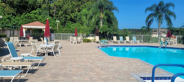 view of pool featuring a patio area