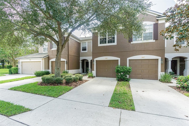 view of property featuring a garage