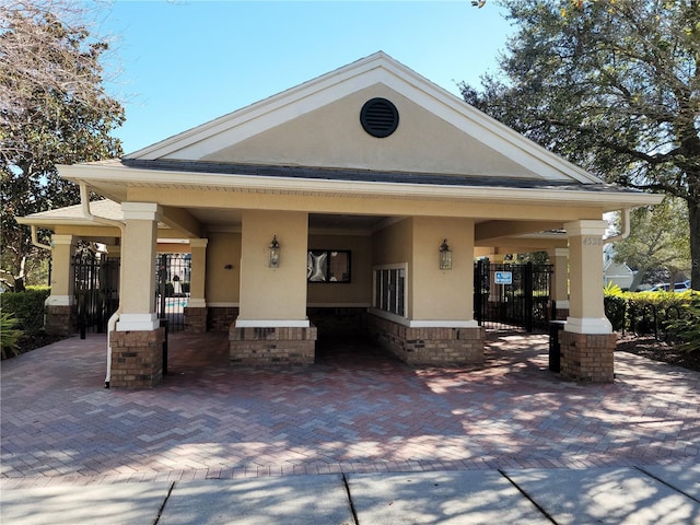 exterior space featuring covered porch