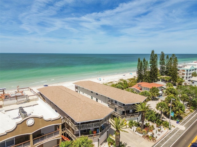 exterior space with a beach view