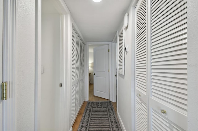 hallway featuring light hardwood / wood-style floors