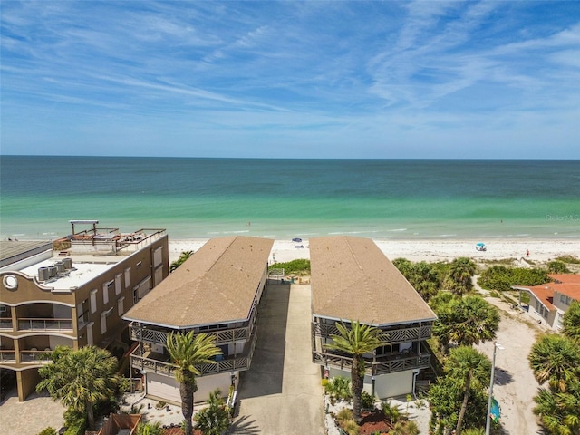 property view of water with a beach view