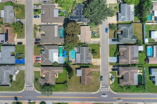 aerial view with a residential view