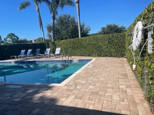 view of pool featuring a patio