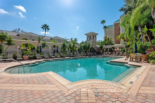 view of pool with a patio