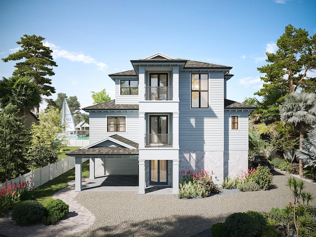 view of front facade with a garage