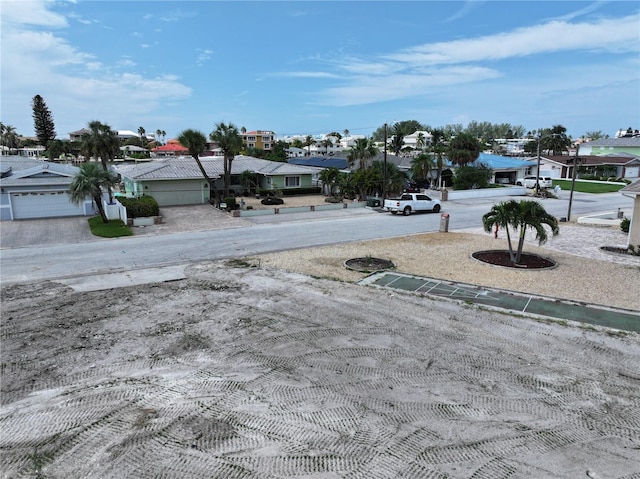 view of yard with a garage