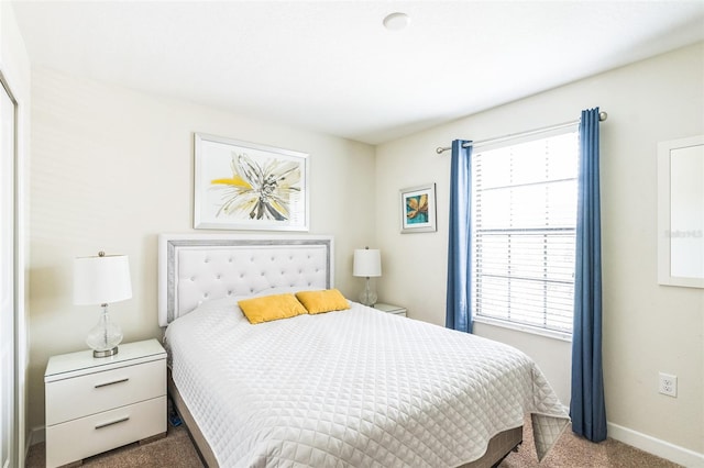 bedroom with carpet