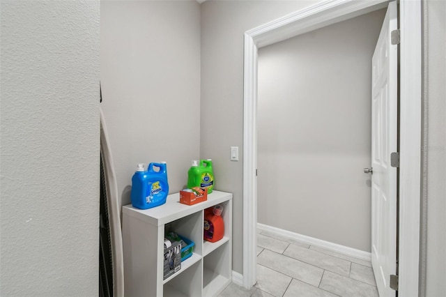 interior space with tile patterned flooring