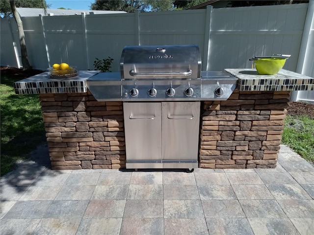 view of patio featuring area for grilling