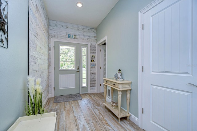 foyer featuring light hardwood / wood-style floors