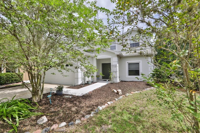 view of front of house with a garage