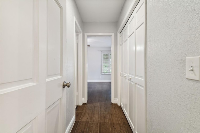 hall featuring dark hardwood / wood-style flooring