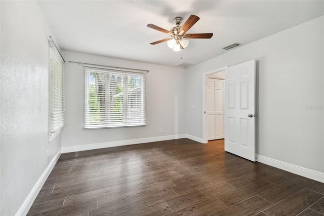 unfurnished room featuring ceiling fan