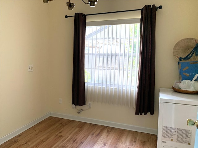 interior space with light hardwood / wood-style flooring