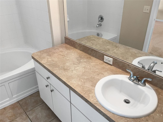 bathroom featuring vanity and tile patterned floors