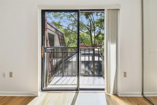 entryway featuring hardwood / wood-style floors