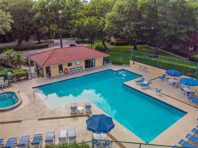 view of pool featuring a patio area