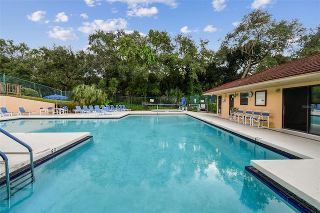 view of pool with a patio area