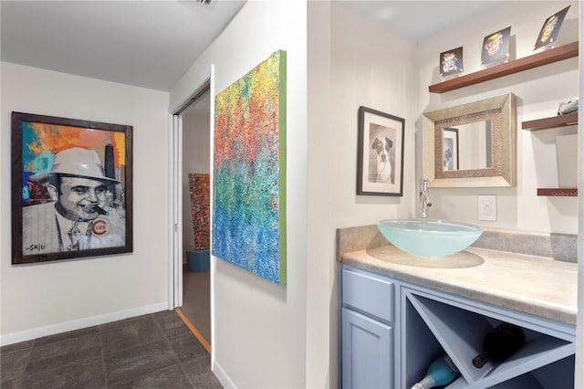 bathroom featuring vanity and tile patterned floors