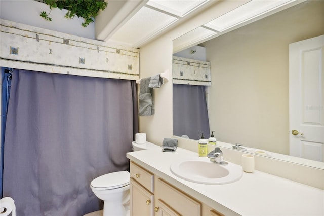 bathroom with toilet and vanity