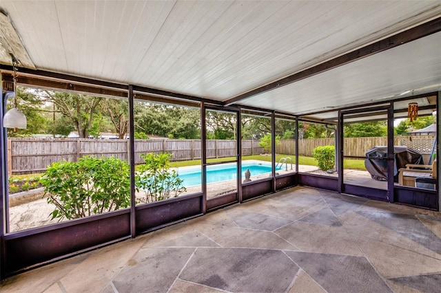 view of unfurnished sunroom