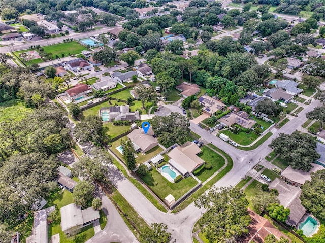 bird's eye view with a residential view