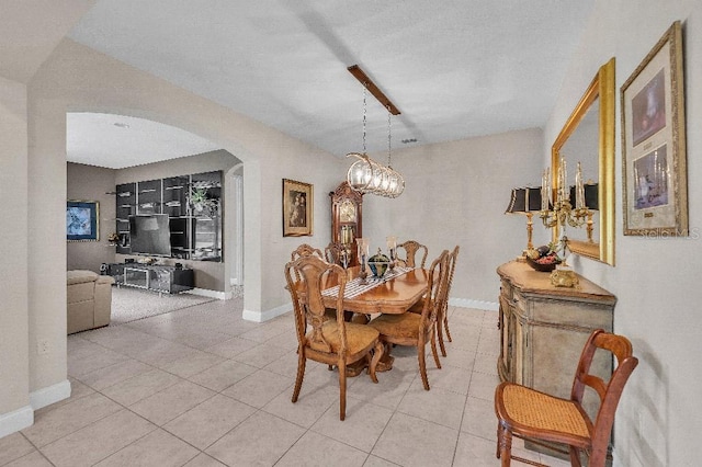 view of tiled dining space