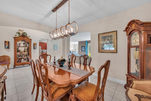 view of tiled dining room