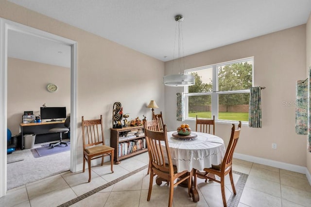 view of tiled dining room