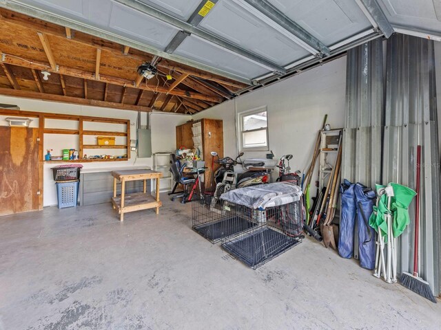 garage featuring electric panel