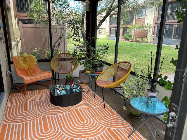 view of sunroom