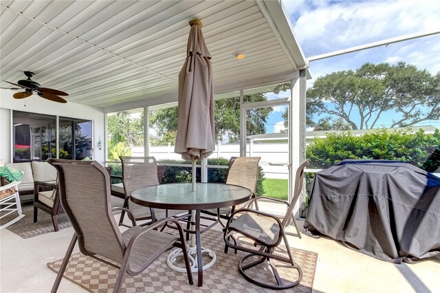 view of patio / terrace with ceiling fan