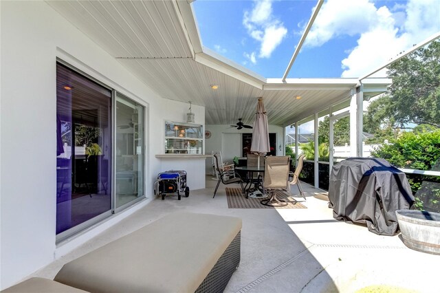 view of patio / terrace with ceiling fan