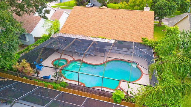 2011 Green Juniper Ln, Brandon, FL 33511 - drone / aerial view of a pool
