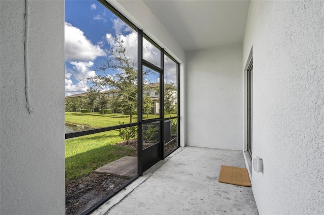 view of unfurnished sunroom