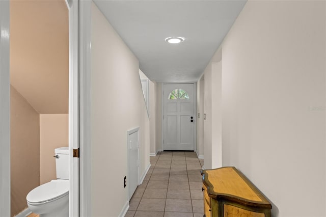 interior space featuring light tile patterned flooring