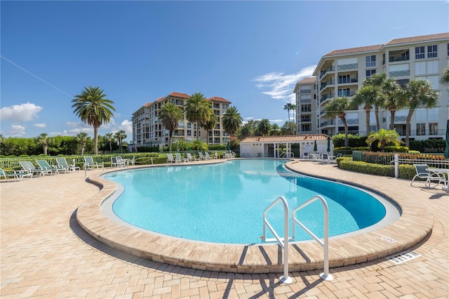 view of pool with a patio area