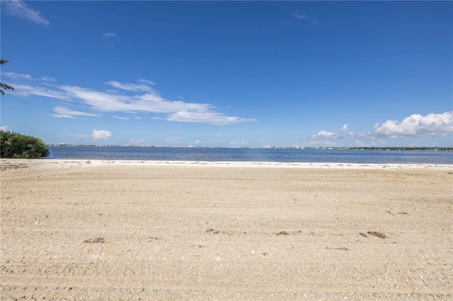 view of water feature with a view of the beach