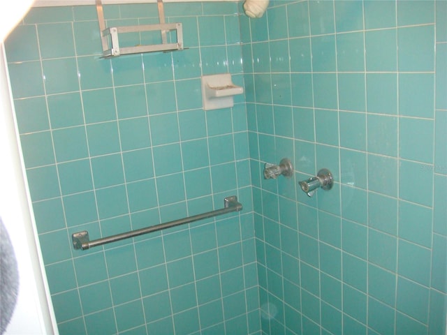 bathroom featuring a tile shower