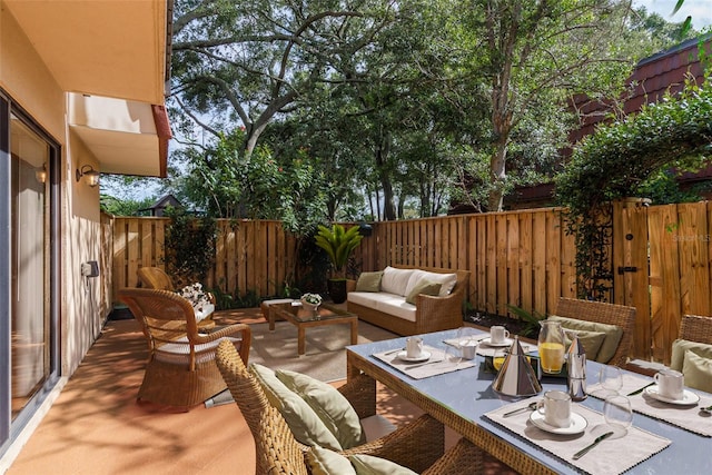 view of patio with an outdoor hangout area