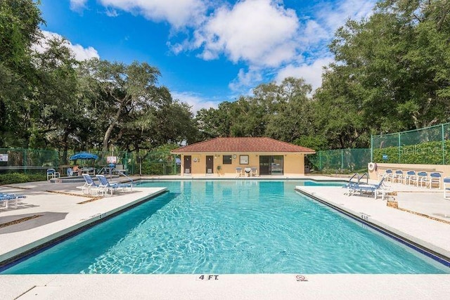 view of pool with a patio