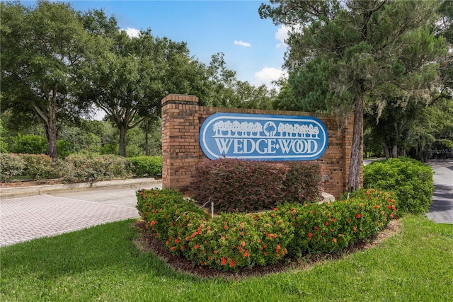 view of community sign